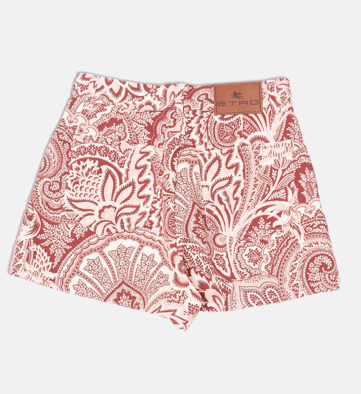 شورت قطن بقصة مستقيمة وطبعة بيزلي