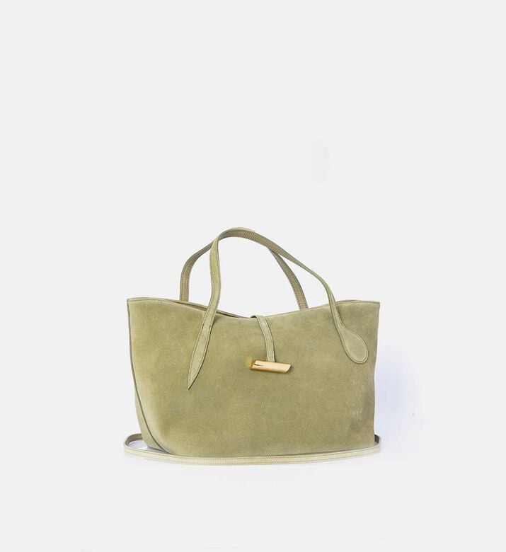 Suede Top Handle Tote Bag