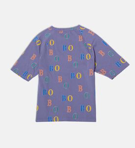 Bobo Choses All-over Multi-colored Logo Short Raglan Sleeves T-shirt, Packshot View