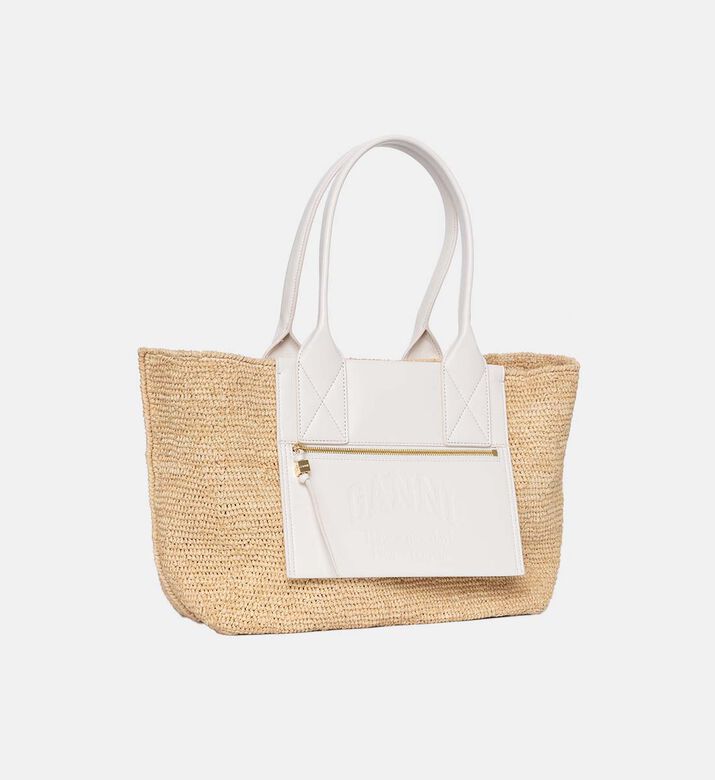 حقيبة رافيا بمقبض علوي