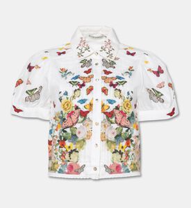 Alice and Olivia Embroidered Butterfly Short-sleeve Top, Packshot View