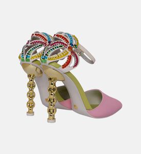 Ezili Suede Chain Heel Crystal Heels