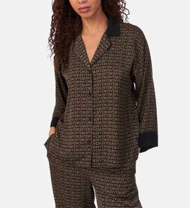 Bracelet Sleeve Notch Top Pant Pajama Set