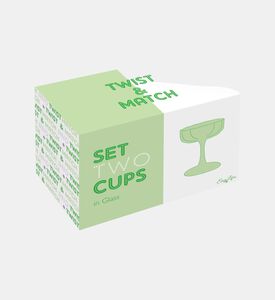 طقم أكواب زجاجية ملونة قطعتين