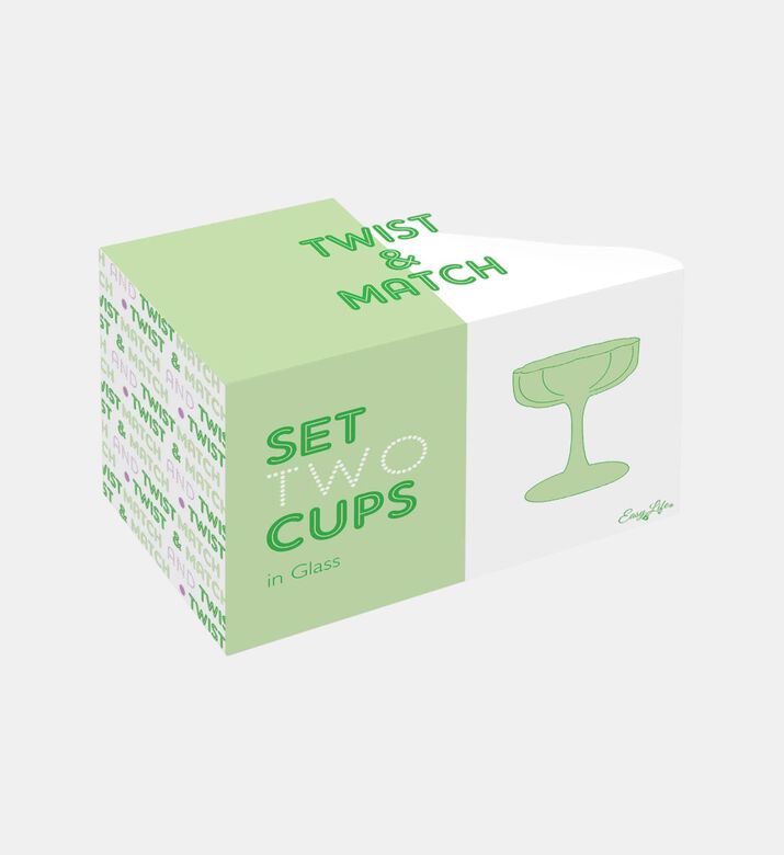 طقم أكواب زجاجية ملونة قطعتين