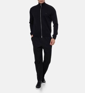 Maison Kitsune Knit Fox-embroidery High Neck Jacket, Model View