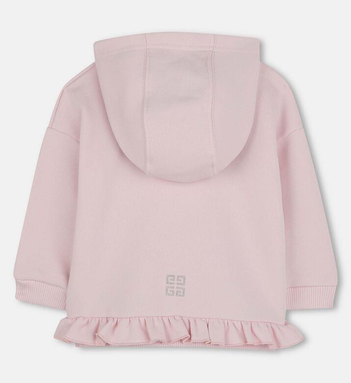 كارديغان صوف بغطاء رأس بطبعة شعار