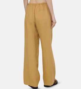 بنطال كتان قنب بطيات