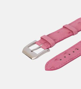 Camille Fournet Ostrich Leather Watch Strap, Pink, Packshot View