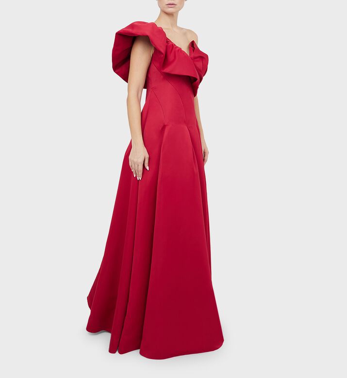 Ruffled-detail Flared Long Dress Ruffled-detail Flared Long Dress