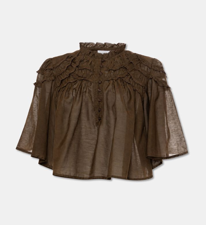 Isabel Marant Ruffle-detail Short-sleeve Top, Packshot View