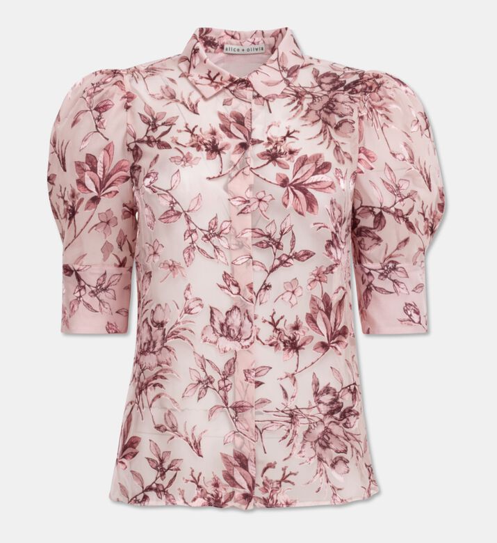 Alice and Olivia Willa Blouson Sleeve Top, Packshot View