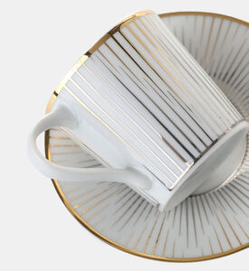 مجموعة صحن فنجان القهوة اللامع