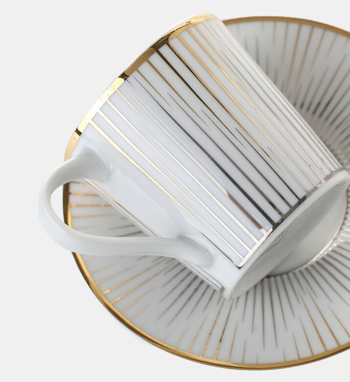 مجموعة صحن فنجان القهوة اللامع