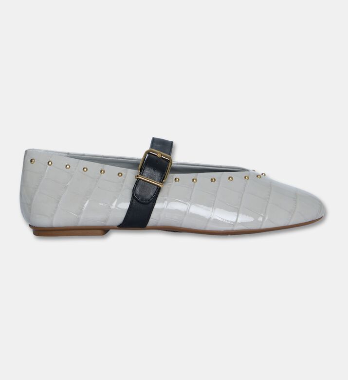 Schutz Croc-effect Mary Jane Flats, Packshot View