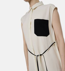 Beatrice B Linen Long-sleeve Shirt Dress, Model View