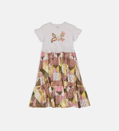 Floral Patterns Patchwork Skirt Set