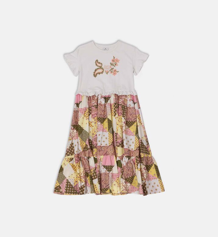 Floral Patterns Patchwork Skirt Set
