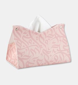 Silsal Calligraphy Leather Tissue Box, Pink, Packshot View
