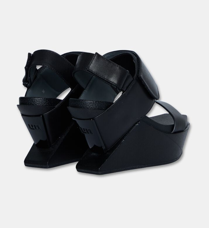 UN United Nude High Wedge Heel Sheep Cow Leather, Black, Eu-39, Packshot View
