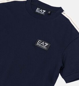 Cotton Striped Logo-patch T-shirt