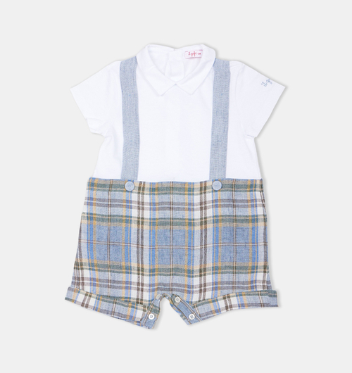Cotton Jersey Checkered Dungaree
