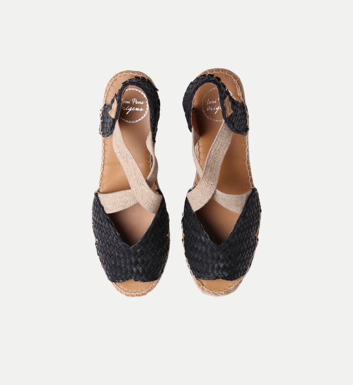 Salina Leather Raffia High-wedge Open-toe Espadrille