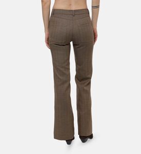 The Kooples Checkered Flared Knit Trousers, Model View