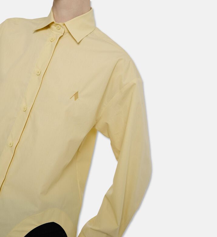 The Attico Diana Poplin Curved Hem Shirt, Model View