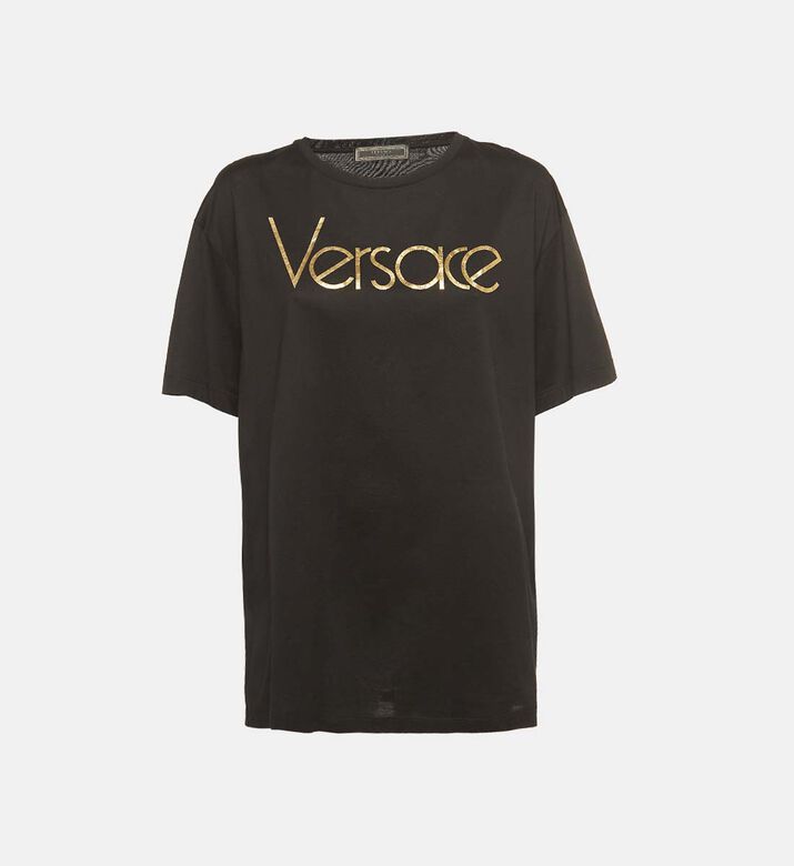 Versace Tribute Cotton Logo-print T-shirt Preowned