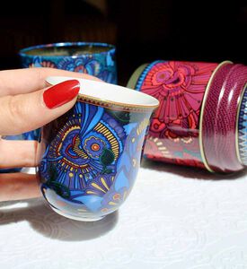 طقم علب صفيح 2 فناجين قهوة من كشمير