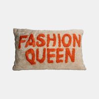 Fashion Queen Inscribed Rectangular Cotton Throw Pillow