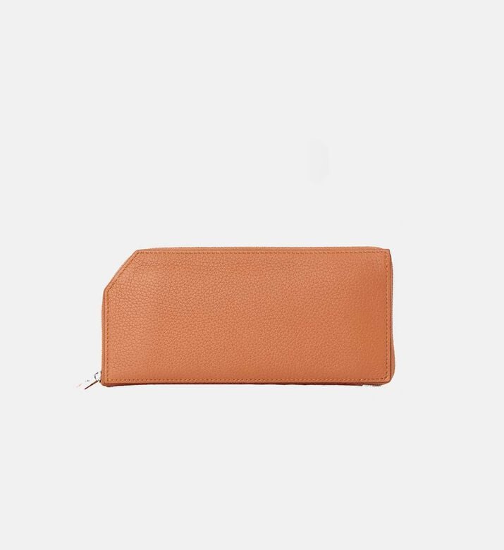 Camille Fournet Alligator Taurillon Round Scale Wallet, Brown, Packshot View Camille Fournet Alligator Taurillon Round Scale Wallet, Brown, Packshot View