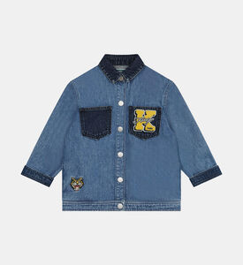 جاكيت دنيم بياقة متباينة