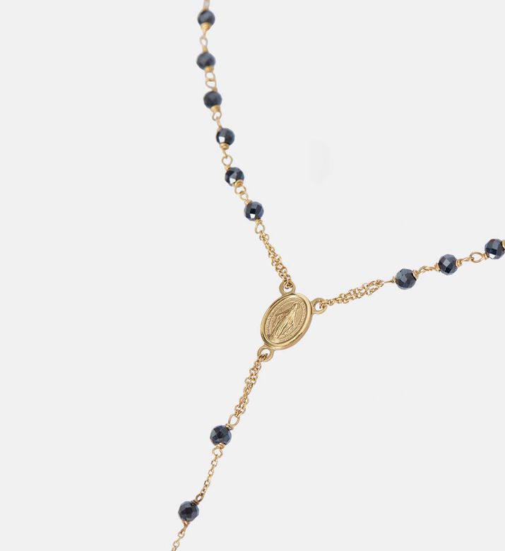 Rosary-style Cross Pendant Necklace