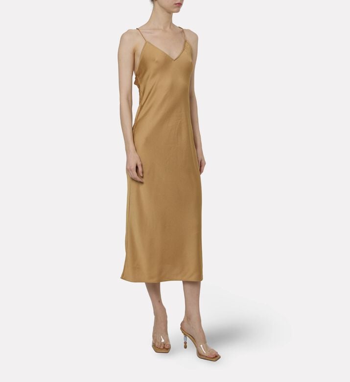 Ba and Sh Satin Midi Slip Dress, Model View