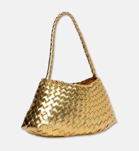 Dragon Diffusion Rosanna Woven Leather Baguette Bag, Gold, Packshot View