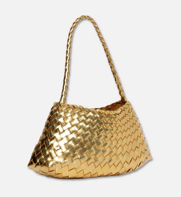 Dragon Diffusion Rosanna Woven Leather Baguette Bag, Gold, Packshot View