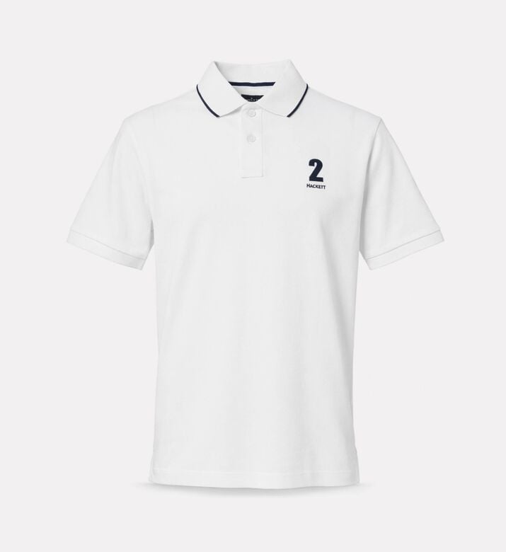 Hackett London Heritage Logo-print Short-sleeve Polo, Off-white, Xl, Packshot View