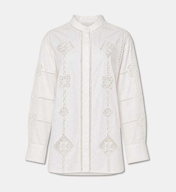 Isabel Marant Soeline Embroidered Button-down Shirt, White, 40, Packshot View