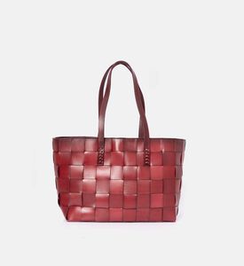 Dragon Diffusion Japan Handwoven Leather Tote Bag, Burgundy, Packshot View
