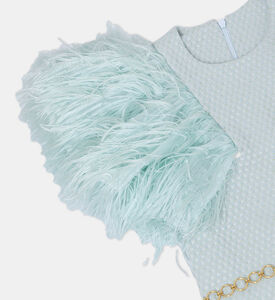 فستان بناتي مزين بريش