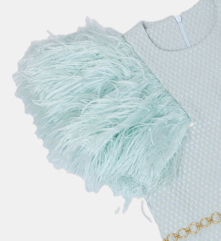 فستان بناتي مزين بريش