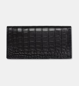 Camille Fournet Matte Alligator Wallet, Navy, Packshot View