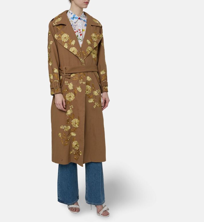 Alice and Olivia Floral-embroidery Regular-fit Coat, Model View