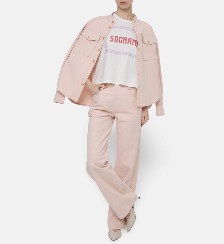 Forte-Forte Oversized Logo-embroidery T-shirt, Model View