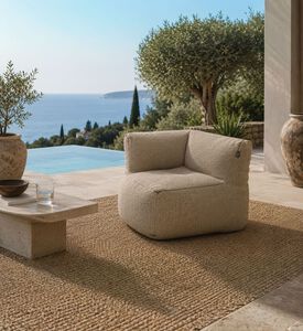 Home Deco and More Nirvana Quick-dry Fabric Corner Chair, Beige, Packshot View