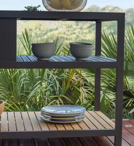 طاولة مطبخ خارجية من خشب الساج العنبر