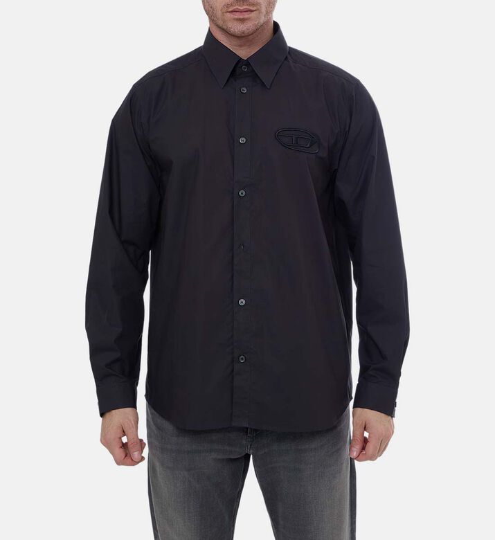 Embroidered Logo Button-up Shirt