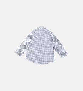 قميص قطني بطبعة مربعات للأطفال